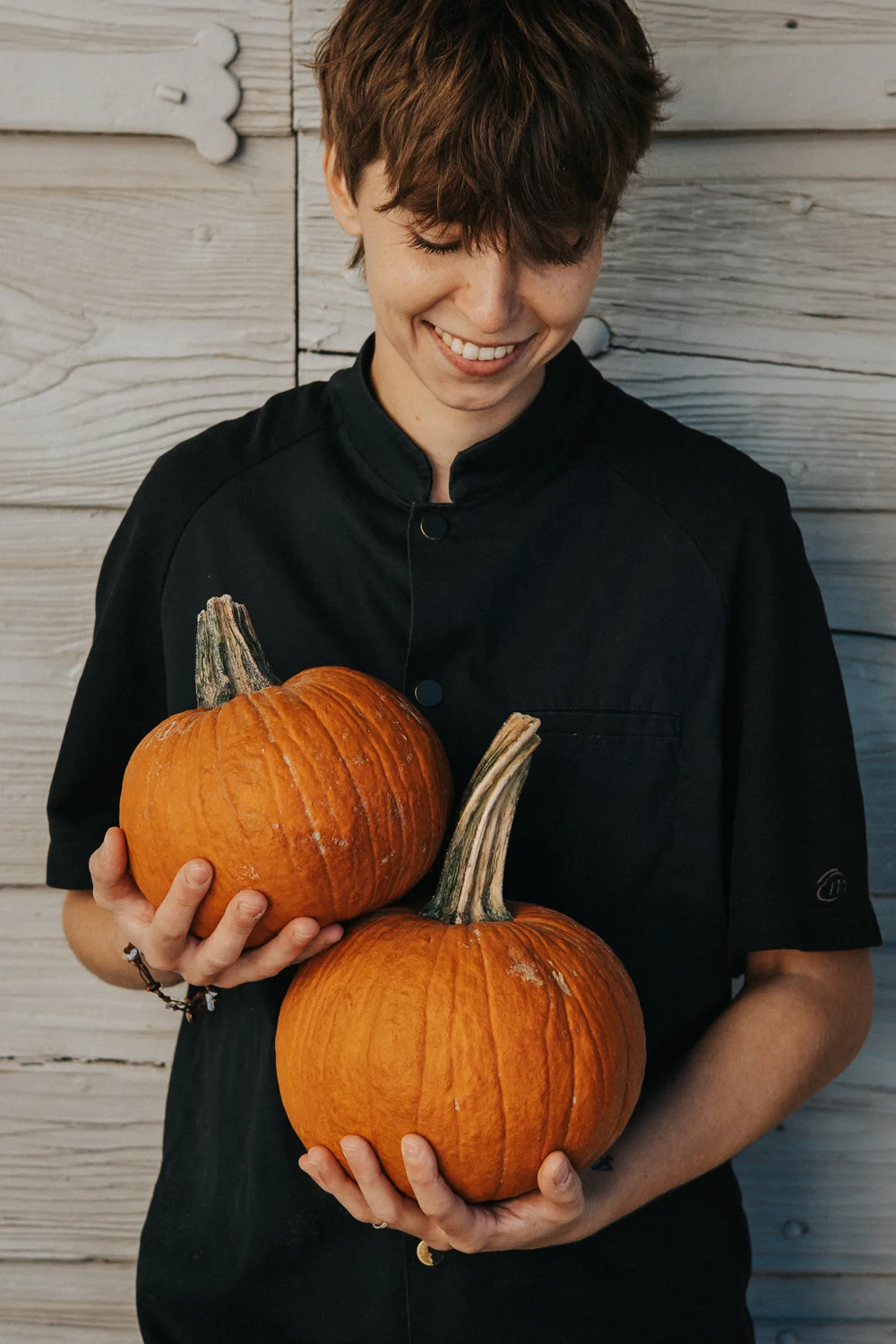 Elsa avec des courges